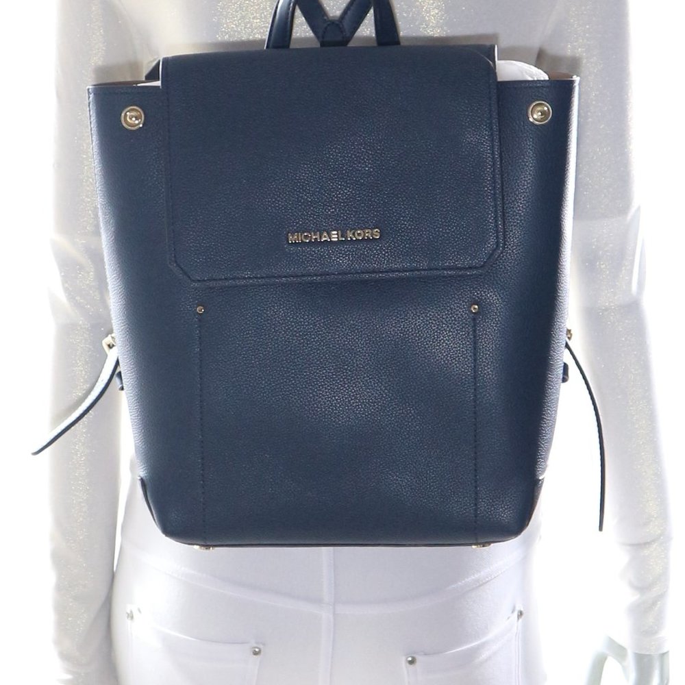 Michael Kors Hayes Medium Backpack Navy/Dark Khaki